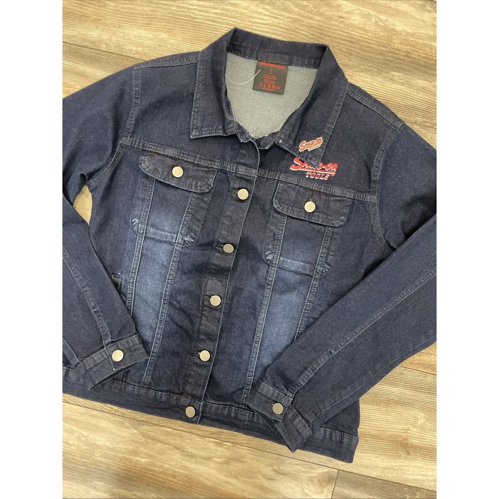 Snap-on Tools Womens Denim Trucker Jacket Blue Logo Small RN-SPP125441